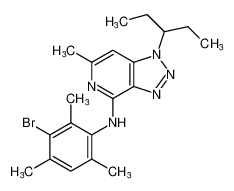 N-(3-bromo-2,4,6-trimethylphenyl)-6-methyl-1-(pentan-3-yl)-1H-[1,2,3]triazolo[4,5-c]pyridin-4-amine_197801-67-5