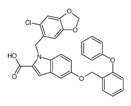 1-((6-chlorobenzo[d][1,3]dioxol-5-yl)methyl)-5-((2-phenoxybenzyl)oxy)-1H-indole-2-carboxylic acid_197841-35-3