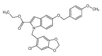 ethyl 1-(2-chloro-4,5-methylenedioxybenzyl)-5-(4-methoxybenzyloxy)indole-2-carboxylate_197841-38-6