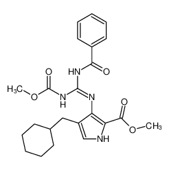 1H-Pyrrole-2-carboxylic acid,3-[[(benzoylamino)[(methoxycarbonyl)amino]methylene]amino]-4-(cyclohexylmethyl)-, methyl ester_197850-23-0