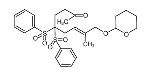 (E)-5,5-Bis-benzenesulfonyl-8-methyl-9-(tetrahydro-pyran-2-yloxy)-non-7-en-2-one_197917-43-4