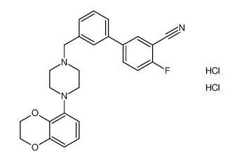 3'-((4-(2,3-dihydrobenzo[b][1,4]dioxin-5-yl)piperazin-1-yl)methyl)-4-fluoro-[1,1'-biphenyl]-3-carbonitrile dihydrochloride_197954-98-6