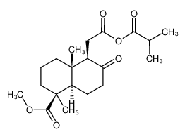 (1S,4aS,5R,8aR)-5-(2-Isobutyryloxy-2-oxo-ethyl)-1,4a-dimethyl-6-oxo-decahydro-naphthalene-1-carboxylic acid methyl ester_197966-85-1