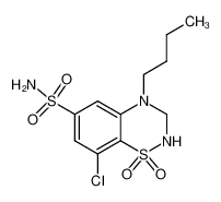4-butyl-8-chloro-1,1-dioxo-1,2,3,4-tetrahydro-1λ6-benzo[1,2,4]thiadiazine-6-sulfonic acid amide_19797-70-7