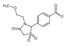 3-(2-methoxy-ethyl)-2-(4-nitro-phenyl)-1,1-dioxo-1λ6-thiazolidin-4-one_19798-54-0