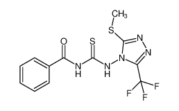 N-((3-(methylthio)-5-(trifluoromethyl)-4H-1,2,4-triazol-4-yl)carbamothioyl)benzamide_198023-87-9