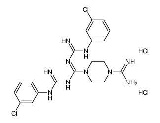 1-N',4-N'-bis[N'-(3-chlorophenyl)carbamimidoyl]piperazine-1,4-dicarboximidamide,dihydrochloride_19803-65-7