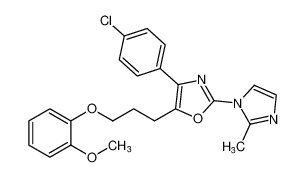 4-(4-chlorophenyl)-5-(3-(2-methoxyphenoxy)propyl)-2-(2-methyl-1H-imidazol-1-yl)oxazole_198064-25-4