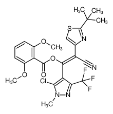 (E)-2-(2-(tert-butyl)thiazol-4-yl)-1-(5-chloro-1-methyl-3-(trifluoromethyl)-1H-pyrazol-4-yl)-2-cyanovinyl 2,6-dimethoxybenzoate_198071-45-3