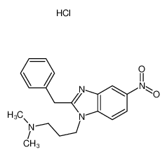 3-(2-benzyl-5-nitrobenzimidazol-1-yl)propyl-dimethylazanium,chloride_19809-18-8