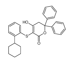 3-((2-cyclohexylphenyl)thio)-4-hydroxy-6,6-diphenyl-5,6-dihydro-2H-pyran-2-one_198123-58-9