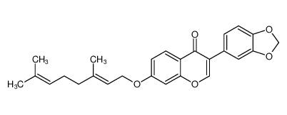(E)-3-(benzo[d][1,3]dioxol-5-yl)-7-((3,7-dimethylocta-2,6-dien-1-yl)oxy)-4H-chromen-4-one_198142-52-8
