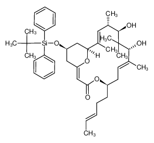 (1Z,7E,13E)-(5R,9R,11R,12S,15S,17S)-17-(tert-Butyl-diphenyl-silanyloxy)-9,11-dihydroxy-8,10,10,12,14-pentamethyl-5-((E)-pent-3-enyl)-4,19-dioxa-bicyclo[13.3.1]nonadeca-1,7,13-trien-3-one_198193-42-9