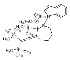 1-(3-(2,2-bis(trimethylstannyl)vinylidene)-2,2-bis(trimethylstannyl)borepan-1-yl)-1H-indole_198195-61-8