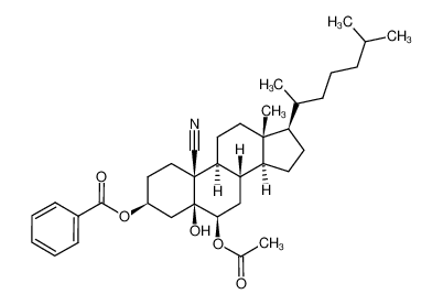 Benzoic acid (3S,5S,6R,8S,9S,10R,13R,14S,17R)-6-acetoxy-10-cyano-17-(1,5-dimethyl-hexyl)-5-hydroxy-13-methyl-hexadecahydro-cyclopenta[a]phenanthren-3-yl ester_1982-02-1