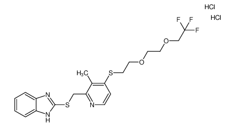 2-(((3-methyl-4-((2-(2-(2,2,2-trifluoroethoxy)ethoxy)ethyl)thio)pyridin-2-yl)methyl)thio)-1H-benzo[d]imidazole dihydrochloride_198200-03-2