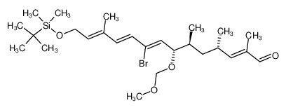(2E,8Z,10E,12E)-(4S,6S,7S)-9-Bromo-14-(tert-butyl-dimethyl-silanyloxy)-7-methoxymethoxy-2,4,6,12-tetramethyl-tetradeca-2,8,10,12-tetraenal_198289-32-6