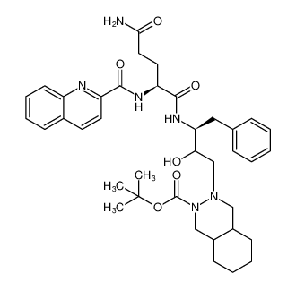 tert-butyl 3-((3S)-3-((S)-5-amino-5-oxo-2-(quinoline-2-carboxamido)pentanamido)-2-hydroxy-4-phenylbutyl)octahydrophthalazine-2(1H)-carboxylate_198333-72-1