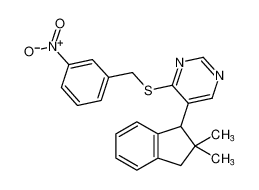 5-(2,2-dimethyl-2,3-dihydro-1H-inden-1-yl)-4-((3-nitrobenzyl)thio)pyrimidine_198340-07-7