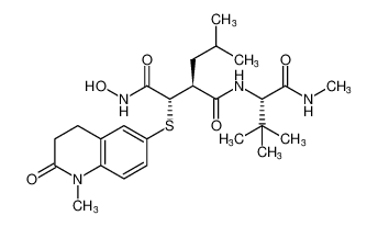 Butanediamide,N1-[(1S)-2,2-dimethyl-1-[(methylamino)carbonyl]propyl]-N4-hydroxy-2-(2-methylpropyl)-3-[(1,2,3,4-tetrahydro-1-methyl-2-oxo-6-quinolinyl)thio]-,(2S,3S)-_198421-23-7