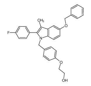 2-{4-[5-benzyloxy-2-(4-flouro-phenyl)-3-methyl -indol-1-ylmethyl]-phenoxy}-ethanol_198479-96-8