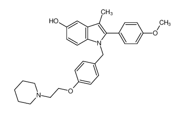 2-(4-methoxyphenyl)-3-methyl-1-(4-(2-(piperidin-1-yl)ethoxy)benzyl)-1H-indol-5-ol_198480-47-6