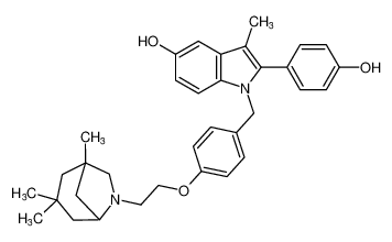2-(4-hydroxyphenyl)-3-methyl-1-(4-(2-(1,3,3-trimethyl-6-azabicyclo[3.2.1]octan-6-yl)ethoxy)benzyl)-1H-indol-5-ol_198480-73-8