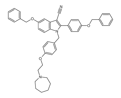 1-(4-(2-(azepan-1-yl)ethoxy)benzyl)-5-(benzyloxy)-2-(4-(benzyloxy)phenyl)-1H-indole-3-carbonitrile_198481-16-2
