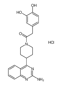 1-(4-(2-aminoquinazolin-4-yl)piperidin-1-yl)-2-(3,4-dihydroxyphenyl)ethan-1-one hydrochloride_198554-50-6