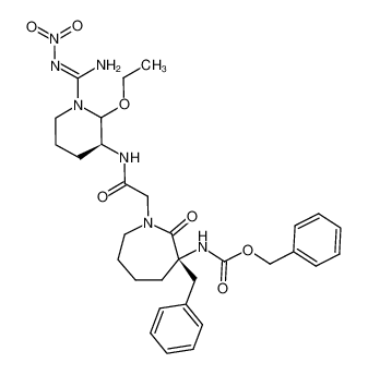 benzyl ((3S)-3-benzyl-1-(2-(((3S)-2-ethoxy-1-(N'-nitrocarbamimidoyl)piperidin-3-yl)amino)-2-oxoethyl)-2-oxoazepan-3-yl)carbamate_198622-67-2