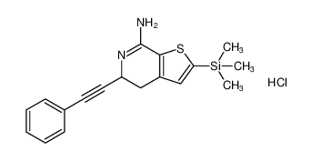 5-(phenylethynyl)-2-(trimethylsilyl)-4,5-dihydrothieno[2,3-c]pyridin-7-amine hydrochloride_198634-79-6