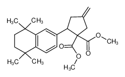 4-Methylene-2-(5,5,8,8-tetramethyl-5,6,7,8-tetrahydro-naphthalen-2-yl)-cyclopentane-1,1-dicarboxylic acid dimethyl ester_198637-09-1