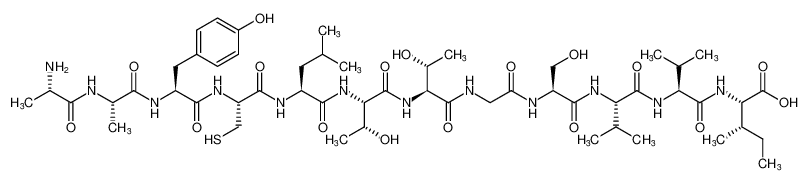 L-Isoleucine,L-alanyl-L-alanyl-L-tyrosyl-L-cysteinyl-L-leucyl-L-threonyl-L-threonylglycyl-L-seryl-L-valyl-L-valyl-_198755-45-2