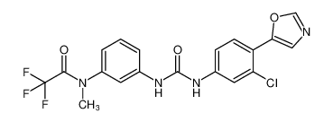 N-(3-(3-(3-chloro-4-(oxazol-5-yl)phenyl)ureido)phenyl)-2,2,2-trifluoro-N-methylacetamide_198820-96-1