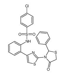 4-chloro-N-(2-(2-(4-oxo-2-phenylthiazolidin-3-yl)thiazol-4-yl)phenyl)benzenesulfonamide_198837-66-0