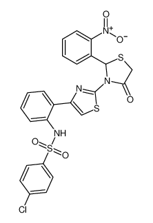 4-chloro-N-(2-(2-(2-(2-nitrophenyl)-4-oxothiazolidin-3-yl)thiazol-4-yl)phenyl)benzenesulfonamide_198837-78-4