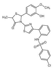 Benzenesulfonamide,4-chloro-N-[2-[2-[2-(3-hydroxy-4-methoxyphenyl)-5-methyl-4-oxo-3-thiazolidinyl]-4-thiazolyl]phenyl]-_198837-90-0