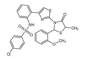 4-chloro-N-(2-(2-(2-(2-methoxyphenyl)-5-methyl-4-oxothiazolidin-3-yl)thiazol-4-yl)phenyl)benzenesulfonamide_198837-91-1