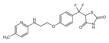 5-(difluoro(4-(2-((5-methylpyridin-2-yl)amino)ethoxy)phenyl)methyl)thiazolidine-2,4-dione_198894-23-4