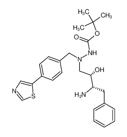 1-[4-(thiazol-5-yl)-phenyl]-4(S)-hydroxy-2-(tert-butoxycarbonyl)amino-5(S)-amino-6-phenyl-2-azahexane_198904-46-0
