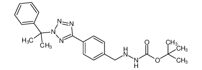 tert-butyl 2-(4-(2-(2-phenylpropan-2-yl)-2H-tetrazol-5-yl)benzyl)hydrazine-1-carboxylate_198904-66-4