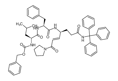 [(S)-3-Methyl-1-((S)-1-{(E)-(S)-4-oxo-4-pyrrolidin-1-yl-1-[2-(trityl-carbamoyl)-ethyl]-but-2-enylcarbamoyl}-2-phenyl-ethylcarbamoyl)-butyl]-carbamic acid benzyl ester_199005-82-8