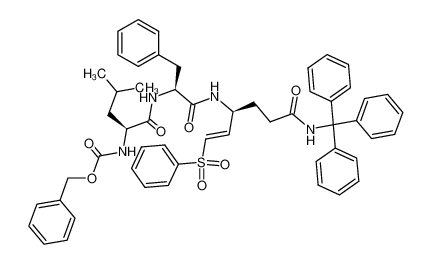 [(S)-1-((S)-1-{(E)-(S)-3-Benzenesulfonyl-1-[2-(trityl-carbamoyl)-ethyl]-allylcarbamoyl}-2-phenyl-ethylcarbamoyl)-3-methyl-butyl]-carbamic acid benzyl ester_199006-26-3