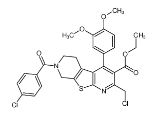 ethyl 7-(4-chlorobenzoyl)-2-chloromethyl-4-(3,4-dimethoxyphenyl)-5,6,7,8-tetrahydrothieno[2,3-b:5,4-c']dipyridine-3-carboxylate_199102-54-0