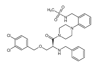 (S)-N-(2-(4-(N-benzyl-O-(3,4-dichlorobenzyl)-L-seryl)piperazin-1-yl)benzyl)methanesulfonamide_199104-89-7