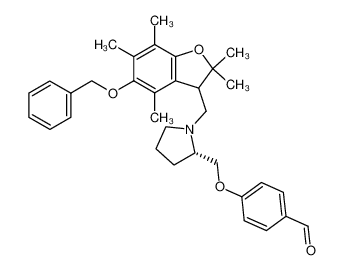 4-(N-((3R/S)-5-benzyloxy-2,3-dihydro-2,2,4,6,7-pentamethyl-1-benzofuran-3-ylmethyl)-(2S)-pyrrolidin-2-ylmethoxy)benzaldehyde_199109-07-4