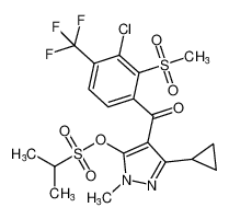 4-(3-chloro-2-(methylsulfonyl)-4-(trifluoromethyl)benzoyl)-3-cyclopropyl-1-methyl-1H-pyrazol-5-yl propane-2-sulfonate_199124-77-1