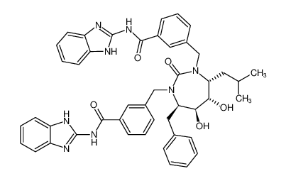 3,3'-(((4R,5S,6S,7R)-4-benzyl-5,6-dihydroxy-7-isobutyl-2-oxo-1,3-diazepane-1,3-diyl)bis(methylene))bis(N-(1H-benzo[d]imidazol-2-yl)benzamide)_199288-21-6