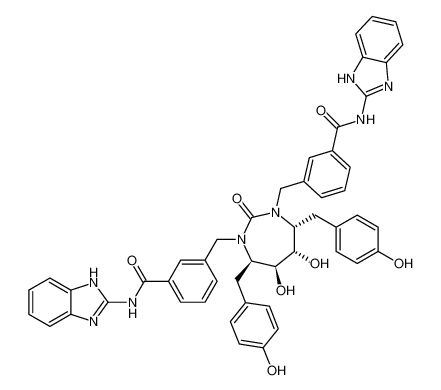 3,3'-(((4R,5S,6S,7R)-5,6-dihydroxy-4,7-bis(4-hydroxybenzyl)-2-oxo-1,3-diazepane-1,3-diyl)bis(methylene))bis(N-(1H-benzo[d]imidazol-2-yl)benzamide)_199288-30-7