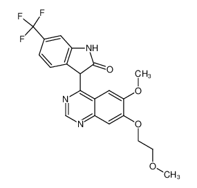 6-methoxy-7-(2-methoxyethoxy)-4-(6-trifluoromethyloxindol-3-yl)quinazoline_199328-14-8